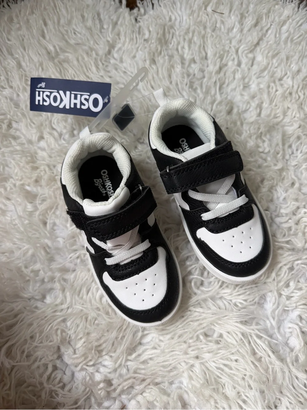 OshKosh B'gosh Kids Black and White Velcro Sneakers